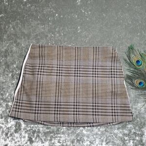 Urban Outfitters Plaid Racing Side Stripe Mini Skirt